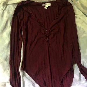 Maroon body suit